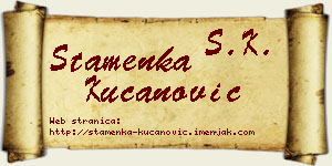 Stamenka Kucanović vizit kartica